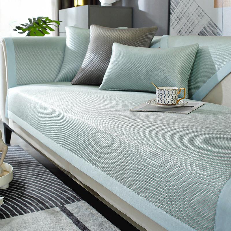 Summer Ice Silk Rattan Mat Sofa Cushion Non-Slip Summer Mat Cushion Washing Four Seasons Universal Cool Pad Sofa Cover Ice Pad