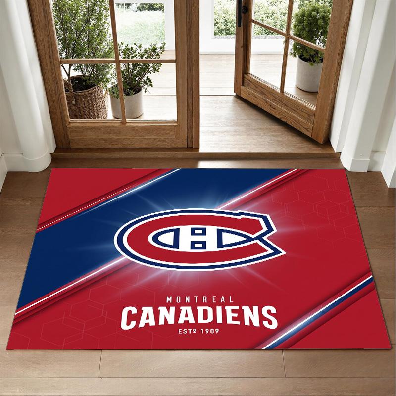 Montreal Canadiens Design Crystal Velvet Rug Soft Decorative Mat for Bedroom Entrance