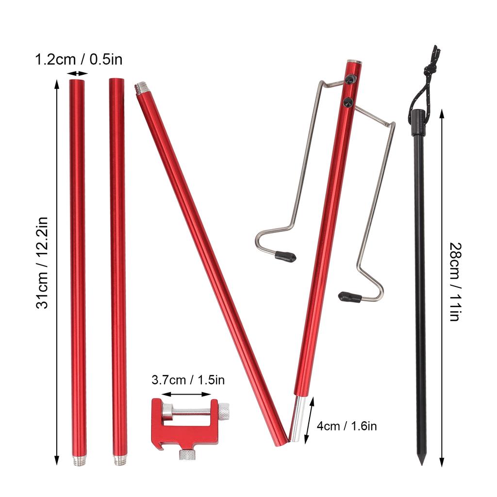 Camping Lantern Stand Portable Lightweight Outdoor Camping Aluminum Alloy Lamp Pole Light Hanging Stand