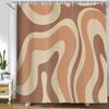 Colored Geometric Ombre Shower Curtains For Bathroom, Gradient Color Design Art Waterproof Fabric Bath Curtains,Teal/Blue/Orange