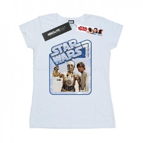 

Star Wars Womens/Ladies Luke Skywalker And C-3PO Cotton T-Shirt XXL білий