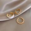 3 Pieces/Set Alloy Women Ring Portable Open End Fashionable Simple Style Wedding Dating Rings Jewelry Birthday Gift