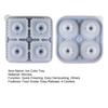 2 Pcs Silicone Ice Cube Tray 4 Cavities Refrigerator Summer Cocktail Whiskey Ice Ball Maker Mold Crystal Ice Cube Tray  For Bar