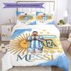 Messi Argentina Football Poster Personalized Name Bedding Set,Soft Touch Bed Linen for Kids Bedroom Decor,Perfect Holiday Gift,Machine Washable Duvet 