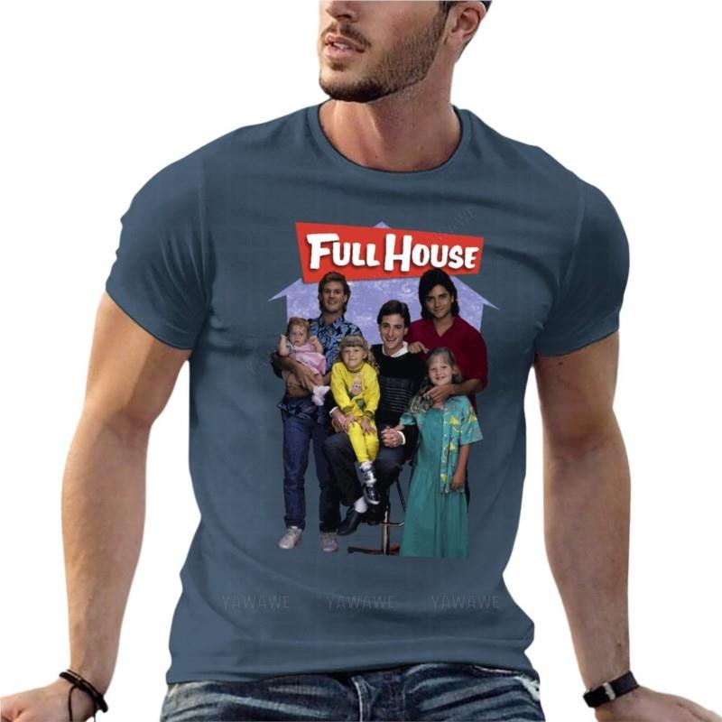 GUOYAN TOP Full House Tv Serie Film Poster 1987 Oversized T-shirts Bedrukt Herenkleding Korte Mouw Streetwear Grote Maat Top T-shirt L