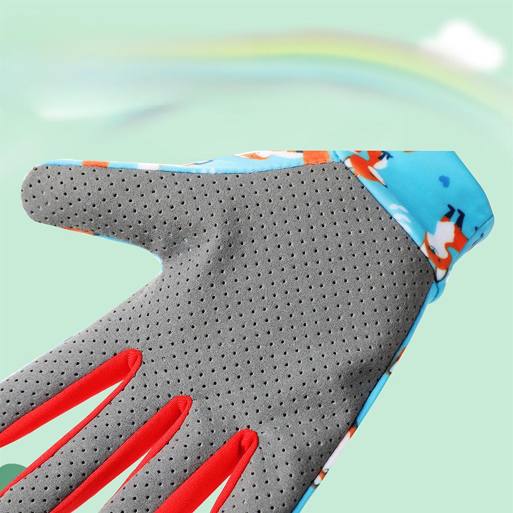 Children's Cycling Gloves Long Finger Thin Summer Sun Protection Children Cartoon Roller Slim Balance Bike Sports Boy and Girl Gloves