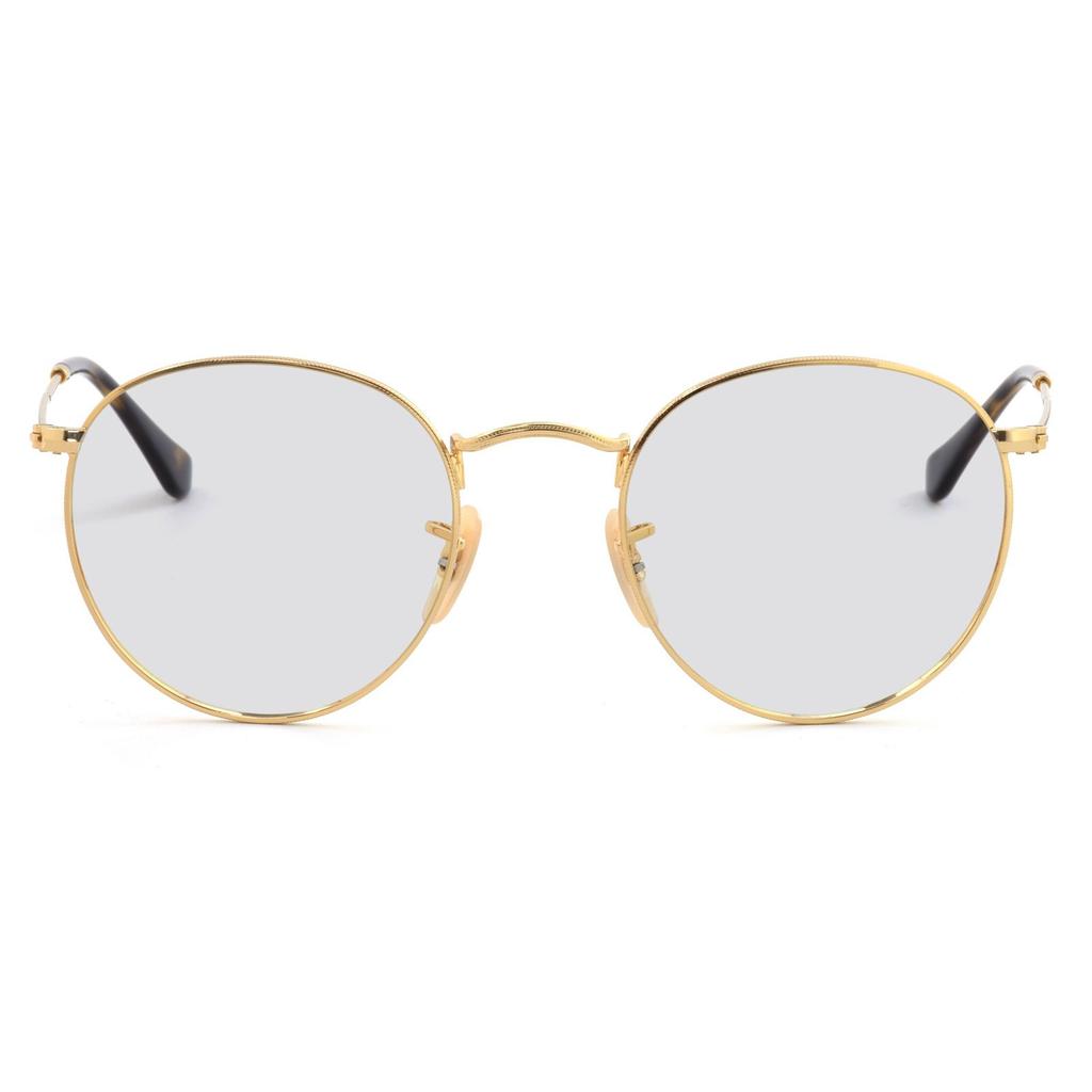 Sunglasses RX3447V 2500 50 size Round Metal Light Gray Light Color Lens Set RayBan Eyeglass Frame UV Protection Round Glasses Black Rim LIGHT COLORS