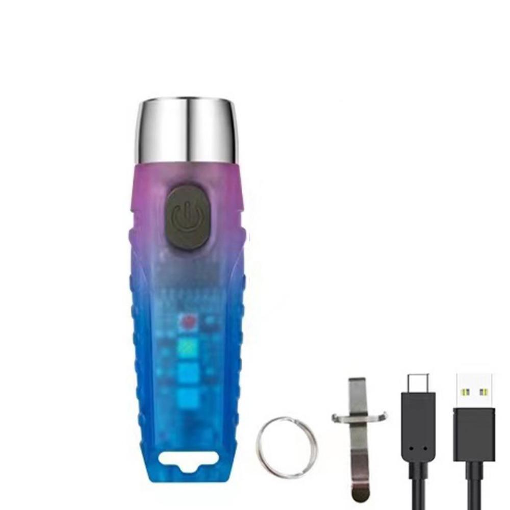 Super Bright Mini Keychain Flashlight 11 Modes High Power Portable Pocket Flashlight USB-C Rechargeable Multifunctional