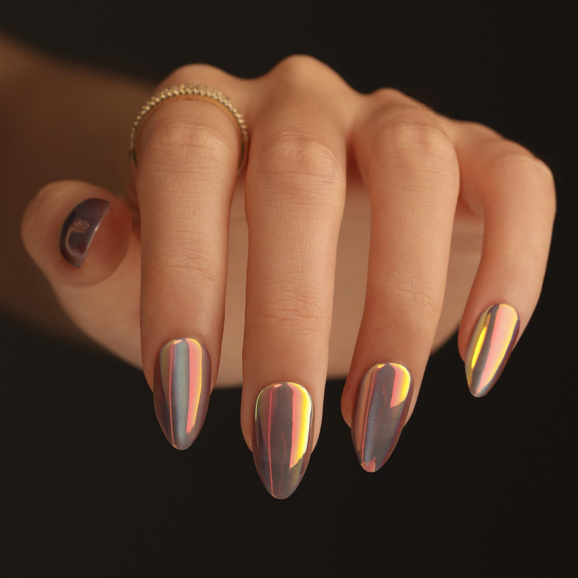 

Come to the picture and sample, Aurora cat eye wearing nail short models, hot-selling nail art in Europe and America, and customized nail products.