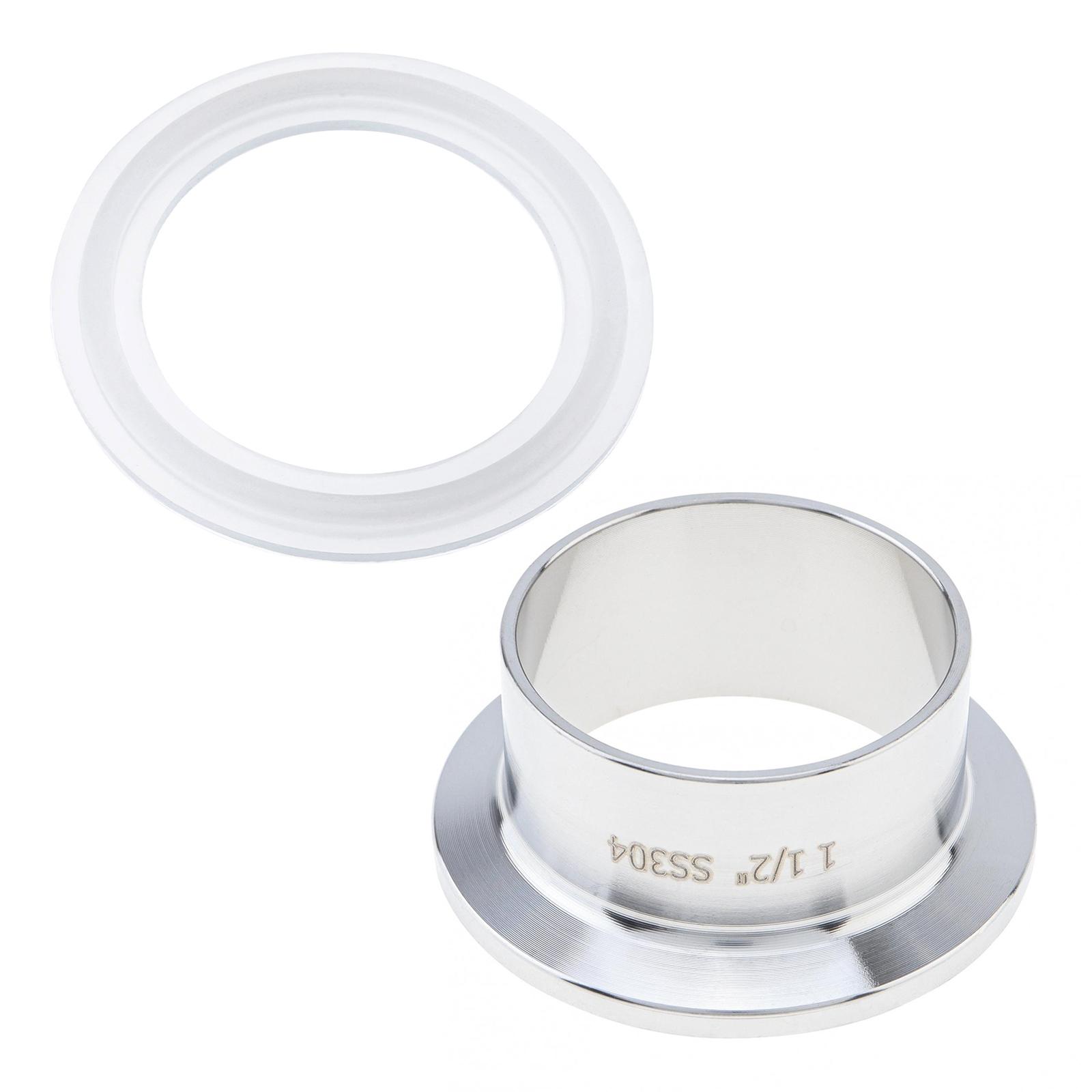 

Санітарна трубна арматура, 1/1,5/2/2,5/3 дюйми зовнішній діаметр труби, санітарний зварний ферол з нержавіючої сталі 304 з силіконовою прокладкою, підходить для трубопровідних систем 1 1/2 inch