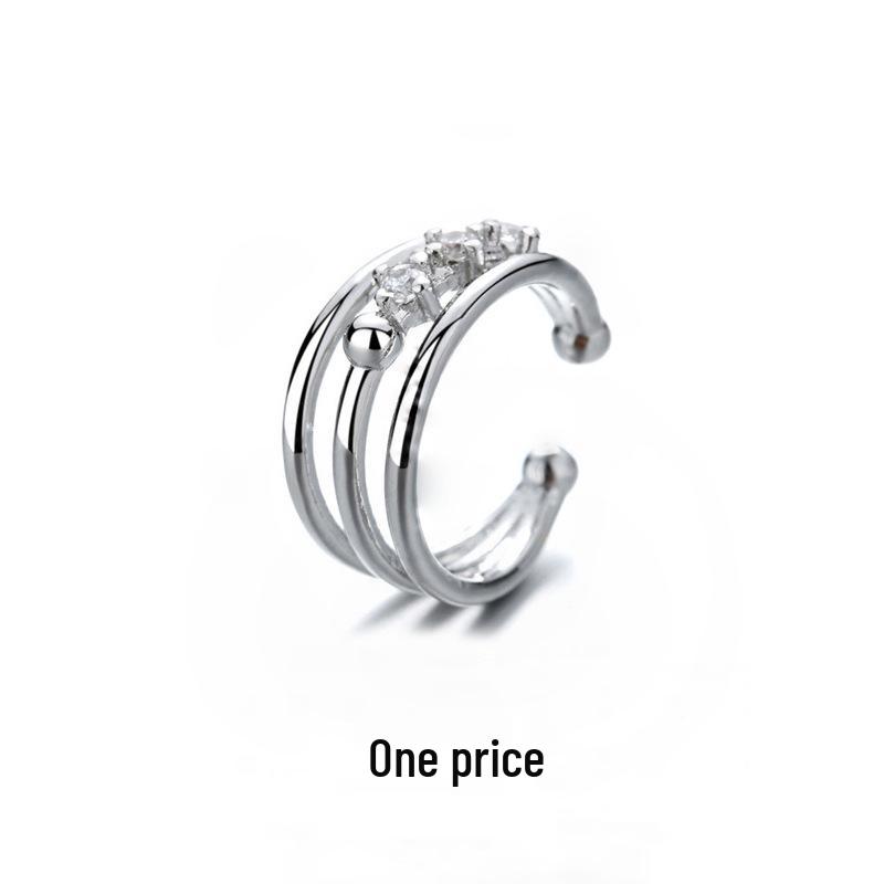 Zirkonia Doppel-Schicht Strass-Kreuz-Kette Ohne-Piercing Stern Ohr-Manschette für Damen