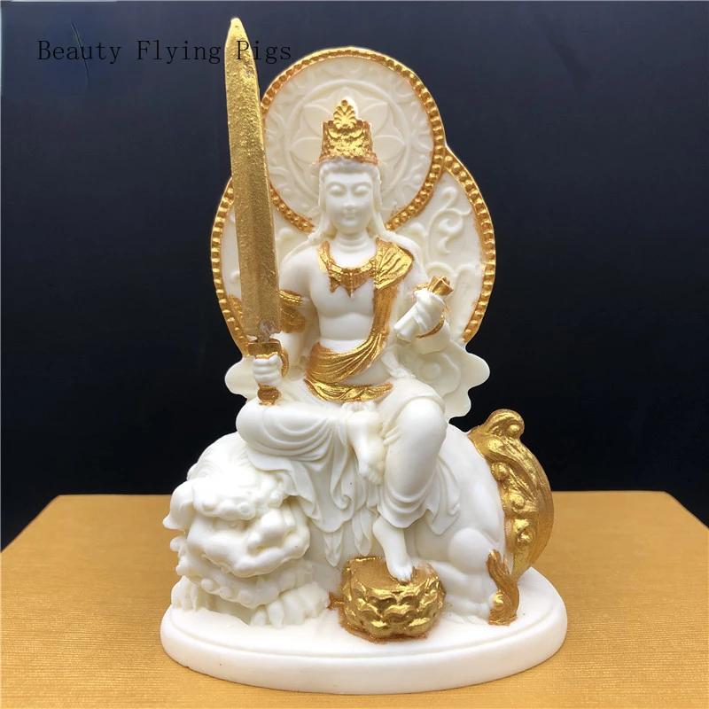 1pc Ivory fruit Guanyin Bodhisattva Desktop Crafts living room vehicle Bedroom decor Daily gift giving Thanksgiving blessing