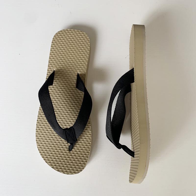 Premium Women's Black Double Layer Non-Slip Waterproof Flip-Flops for Summer Beach and Outdoor Wear