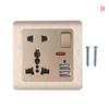 Universal Wall Socket With Led Light Switch 5 Hole Usb Wall Power Socket