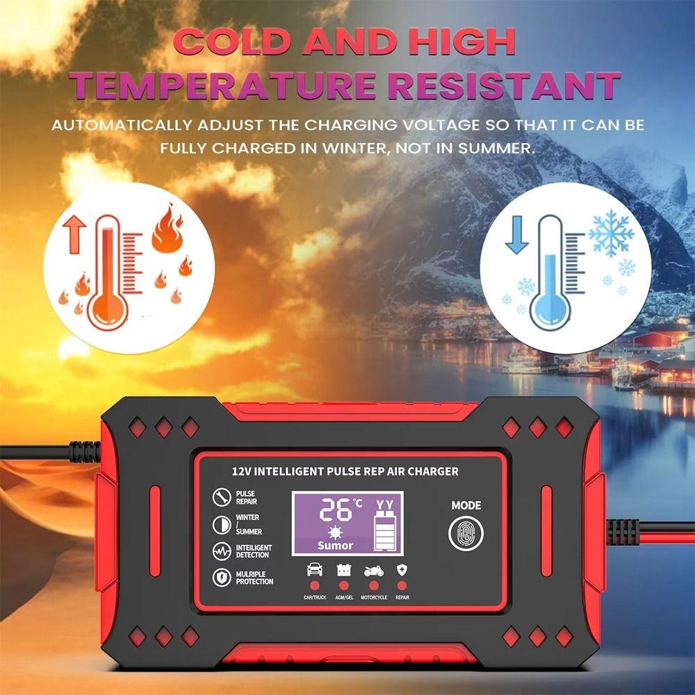 6A Output Motorcycle Battery Charging Unit Pulse Repair Battery Charger 12V  Motorcycle Maintenance