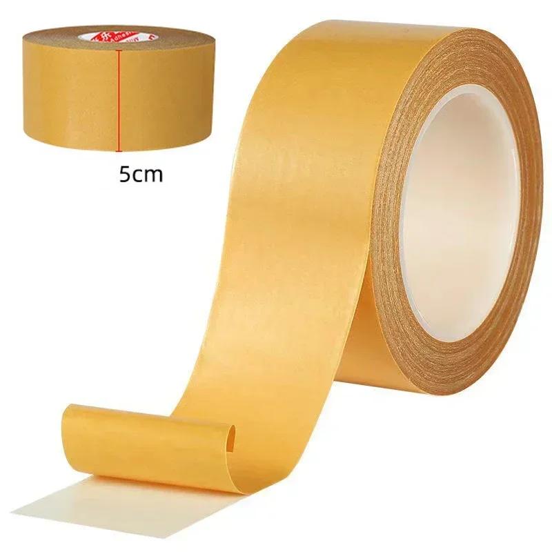 1Roll Double Sided Tape High Viscosity Grid Fiber Transparent Double Sided Tape Sticky Waterproof Adhesive Fiber Mesh Tapes
