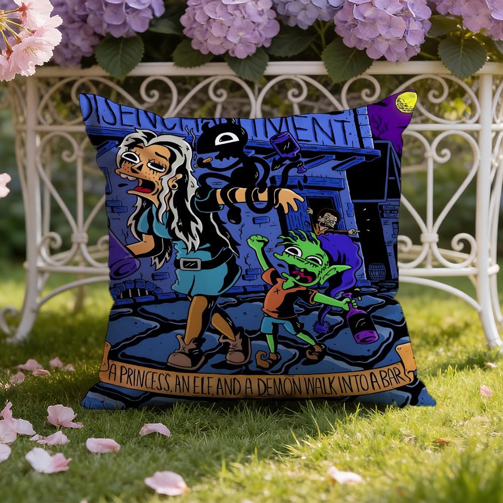 Anime D-DisenchantmentS Cushion Cover Home & Car Dual-Scene Pillow Cover: Reversible for Premium Comfort