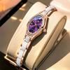 OLEVS 7131 Dámské hodinky Elegantní Luxusní Růžové zlato Keramický řemínek Diamantový rámeček Náramek Náramkové hodinky Originální Quartz hodinky pro ženy