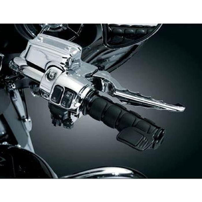 Black 1" Motorcycle Handlebar Hand Grips w/Throttle Compatible with Sportster 883 Street Bike Dirt Bike Cruiser and Chopper (Black Flat Angle)