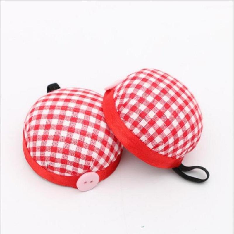 

2Pcs Ball Shaped Sewing Needle Pin Cushion DIY Cross Stitch Tool with Elastic Wrist Belt Sewing Accessories