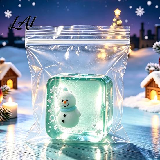 Slow Rising Stress Relief Toy for Reduction Ice Anxiety Halloween Christmas Cube Squeeze Christmas Toy Clear Sensory Holiday Gift