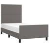 VidaXL Bed Frame with Headboard Grey 90x200 Cm Faux Leather3125492