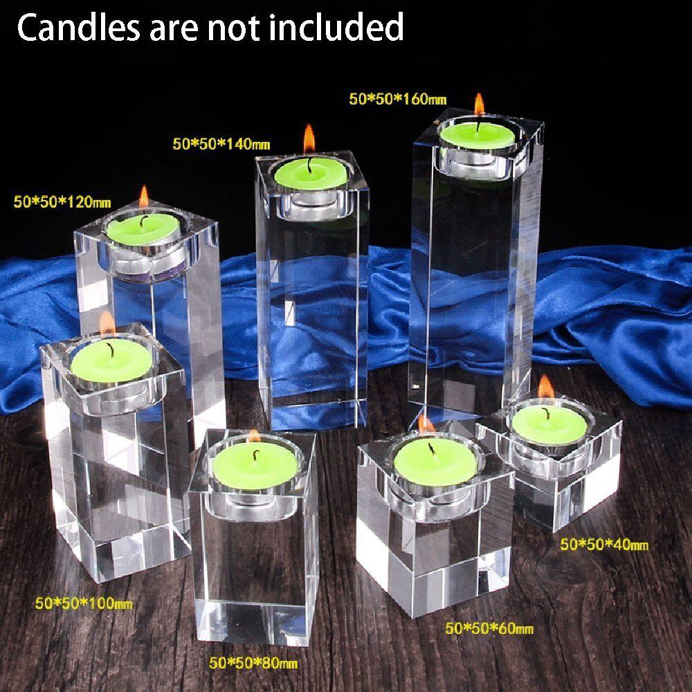 Modern Crystal Candle Holders Glass Candlestick Ornaments Creative Butter Lamp Holder  Indoor