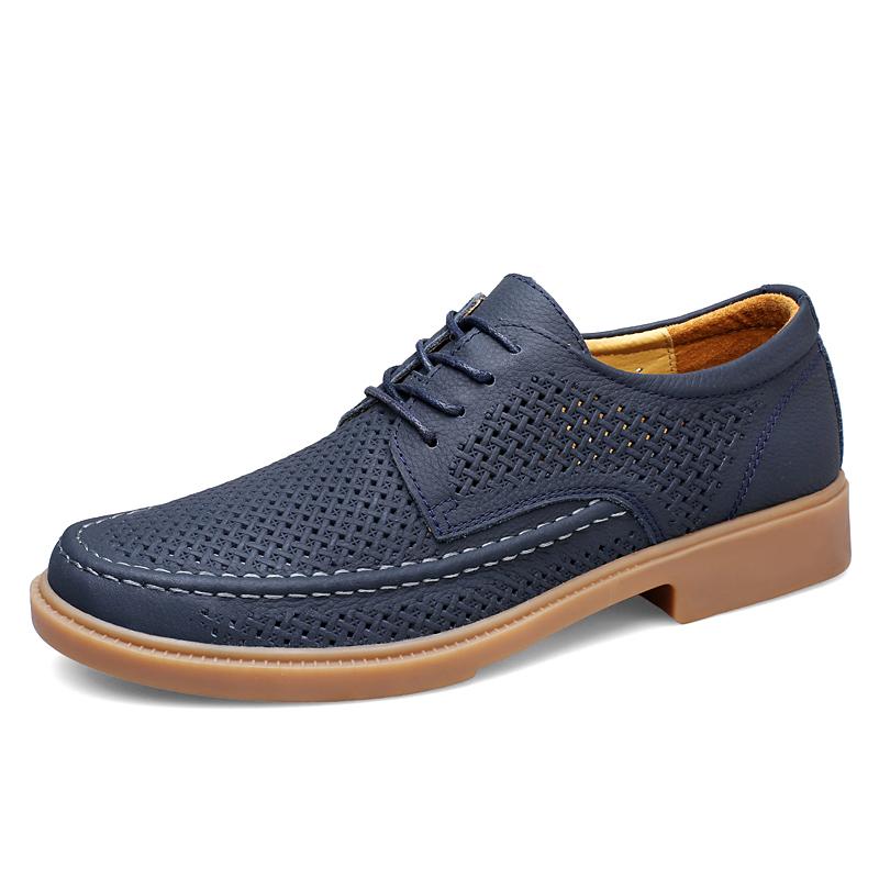 Fashion Stylish Men Genuine Leather Oxford Shoes  Male Wedding Party Office Business Shoes Hot Sale Formal Dress Footwear Derby Sneakers