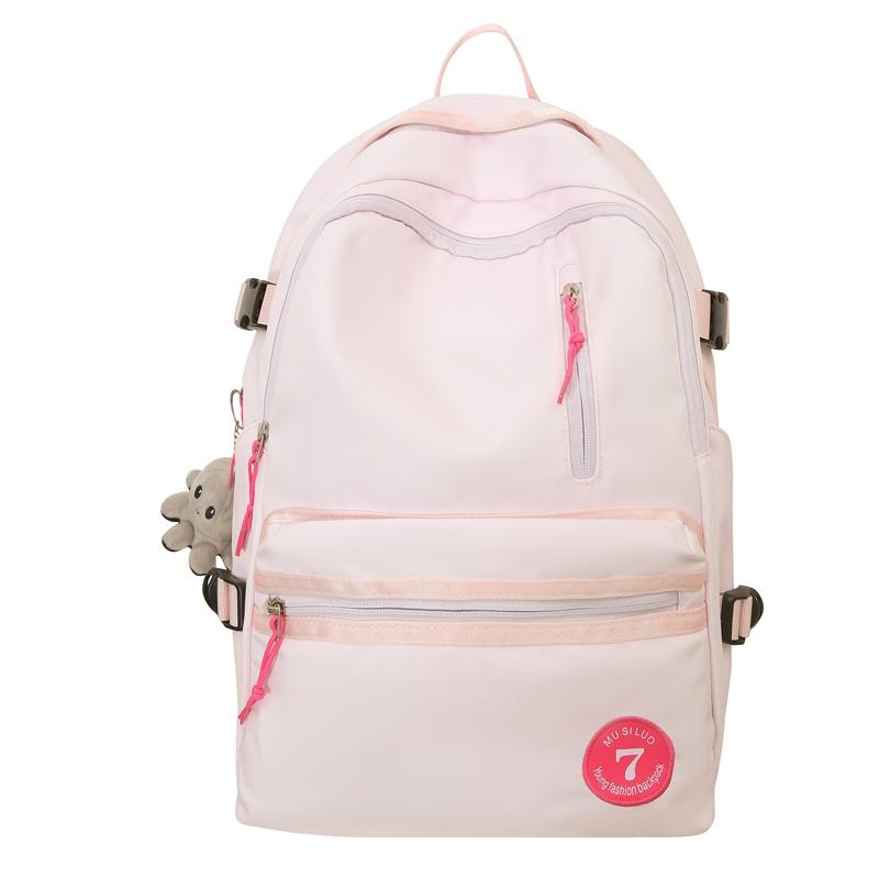 

Nylon Waterproof Women s Backpack Couple s Lightweight Travel Backpack Men Large Capacity Student Schoolbag рожевий