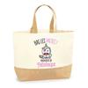 Jute Bag Frédérique Paws Off Unicorn | Beach Tote Mother's Day Shopping Cotton and Jute Canvas Gift Idea