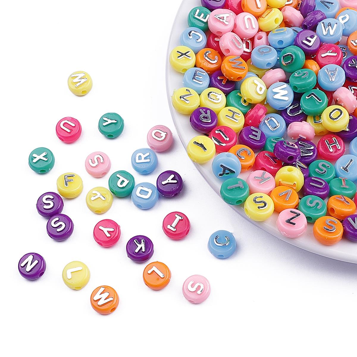 Акриловые плоские бусины с буквами 10x6 мм — фото 9