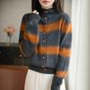 Soft Knit High Neck Long Sleeve Loose Cardigan Women S Gentle Outerwear