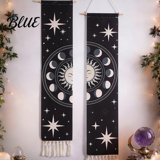 Bohemian Style Wall Star Prints Cotton with Tapestry Soft Hanging Fringed Sun Moon Unique Art