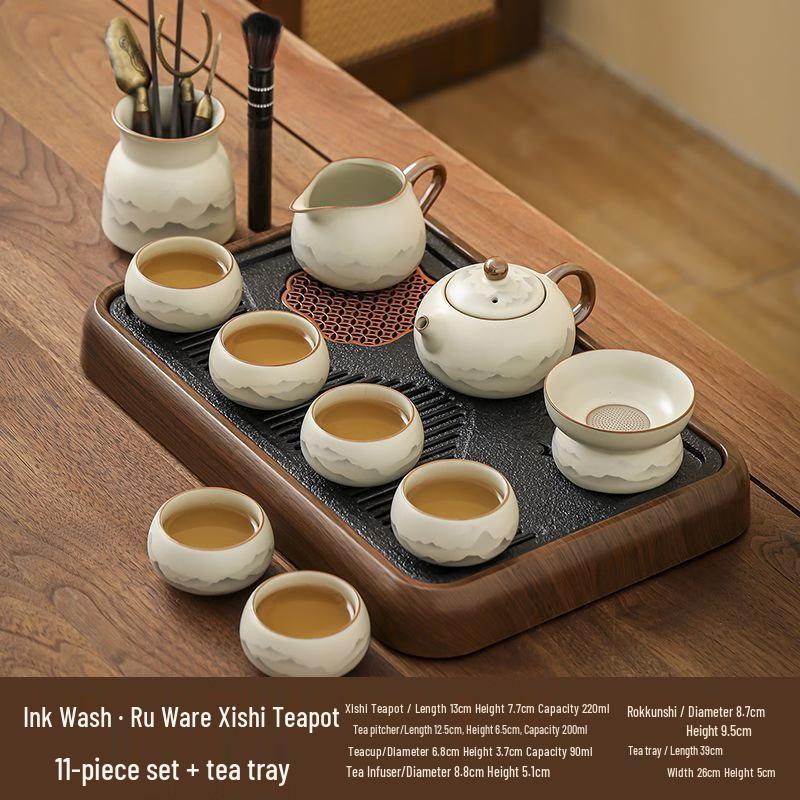 Ru Kiln Ink Style Kung Fu Tea Set