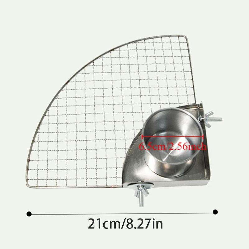 Anti-turnover Bird Food Feeder for Cage Stainless Steel Parrot Feeding Bowl Bird Supplies