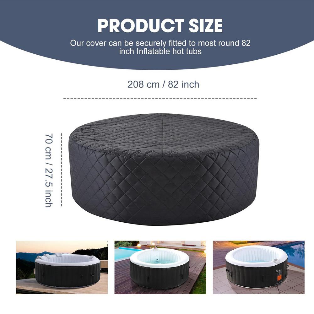 

Hot Tub Cover Insulated Hot Tub Inflatable Round Cover Waterproof Winter Pool Protector for Hear Preservation Sun Protection Spa
