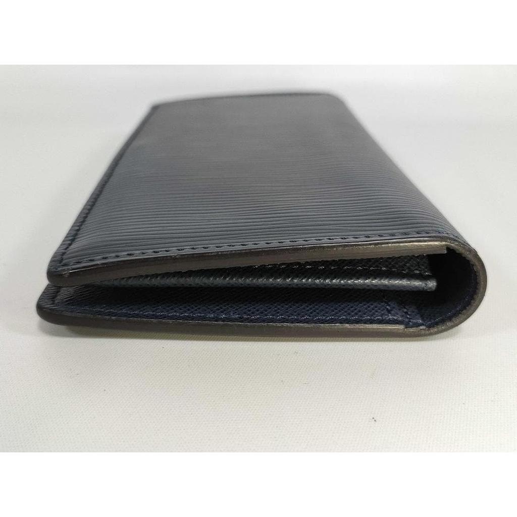 Used LOUIS VUITTON Epi Portefeuil Brazza Long Wallet Dark Navy