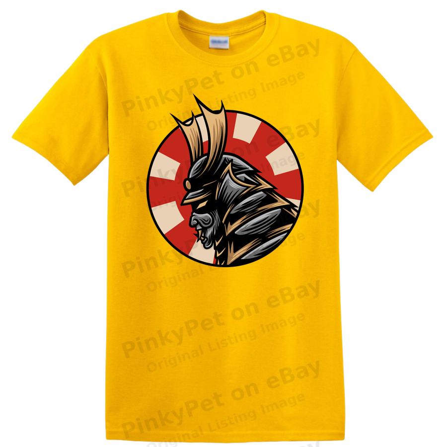 Samurai Warrior Vintage T Shirt Graphic Art w/ Red Circle Tee Design
