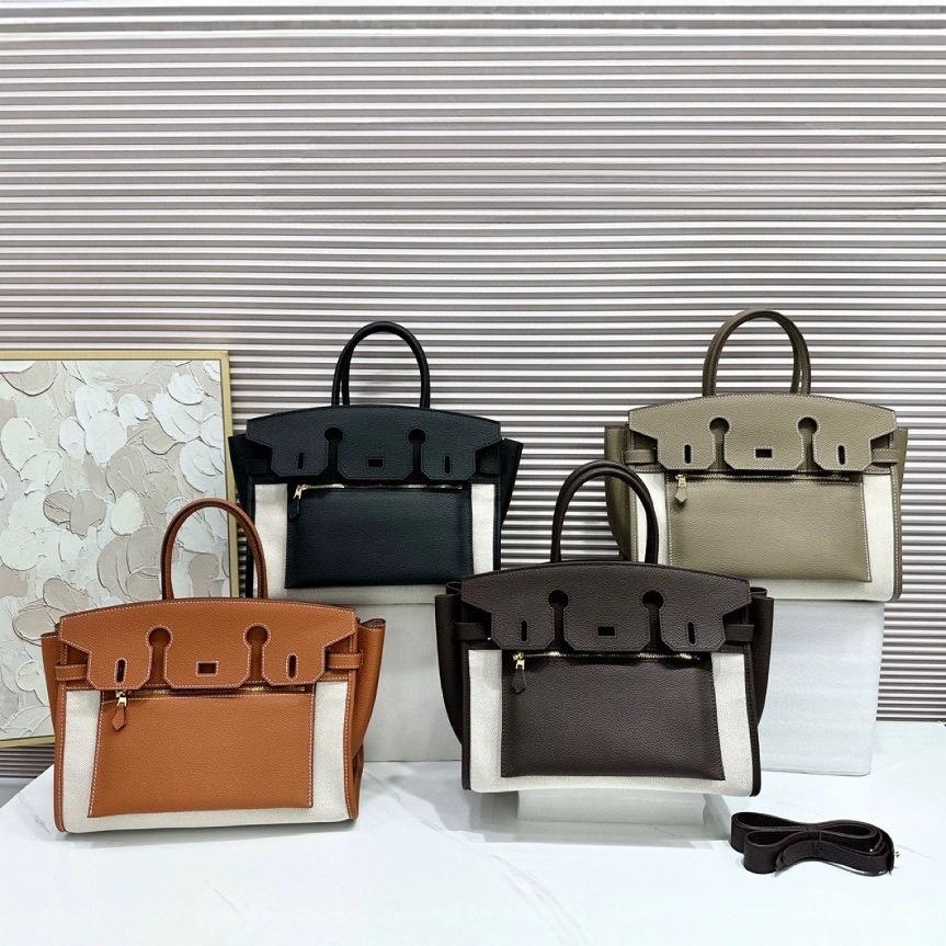 Fubao Leather Contrasting Color Splicing Eversion Retro Commuter Handbag Messenger Bag Women's Bag Single Shoulder
