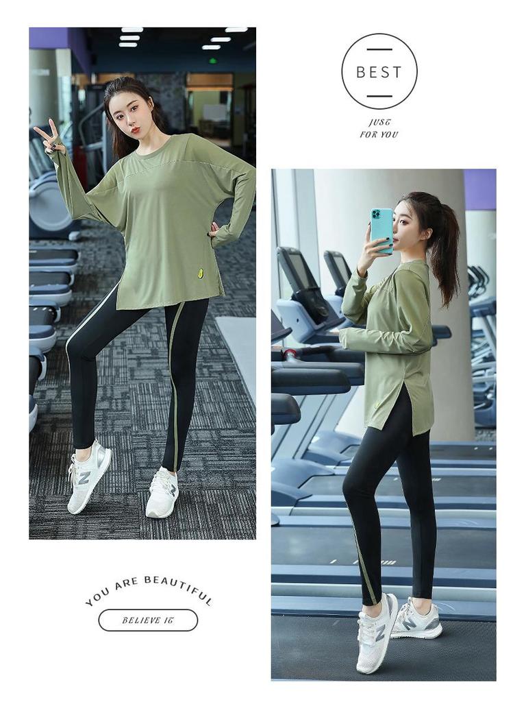 Plus Size Women's Quick Dry Long Sleeve Yoga Top - Autumn/Winter Loose Fit Fitness Shirt, Suitable for Running (200 Jin).