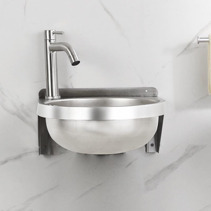 304 Stainless Steel Wall-Mounted Hand Wash Basin for Small Apartments