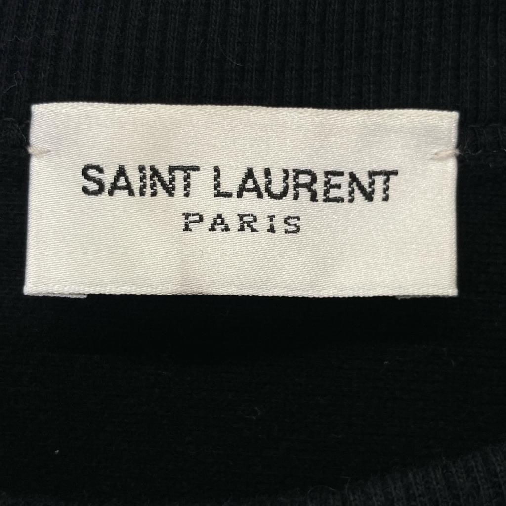 Yves Saint-Laurent 23ss 720944 Glitter Logo Sweat Trainer Tops S blackUsed