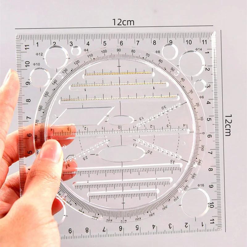 Ruler Set Solid Geometry Ellipse Drawing Icon Measurement Multifunctional Office School Supplies Construction Architect Tool
