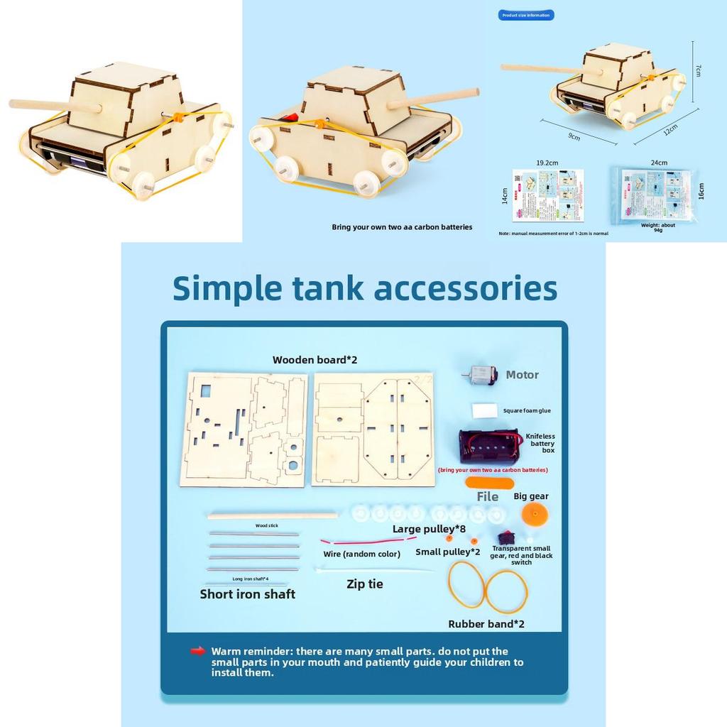 Stem Science Experiment Diy Electric Tank Model Educational Toy For Kids