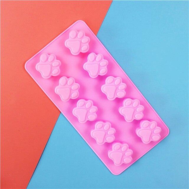 

Прекрасная собака, кошка, лапа, помадка, сахарная форма для торта, форма для шоколадной выпечки, формы для мыла, печенья, пудинга, кухонные инструменты розовый