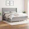Maison Exclusive - Bettlattenrost mit Matratze Hellgrau 160x200cm Stoff