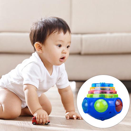 Luminous Top Interactive Football Heart Shape Spinning Top Battery-operated Musical Spinning