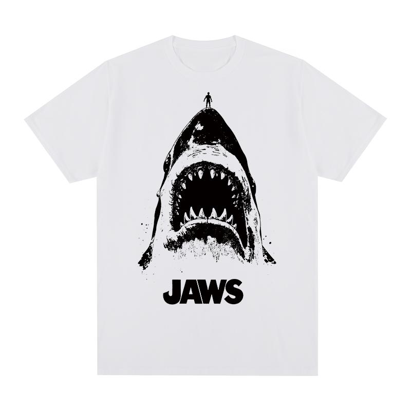Jaws Vintage Tshirt Amity Island Welcomes You Shark fin Movie Cotton Men T shirt New Tee Tshirt Womens Tops