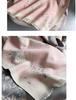Elegant Faux Cashmere Floral Shawl - Thick Warm Winter Tassel Scarf
