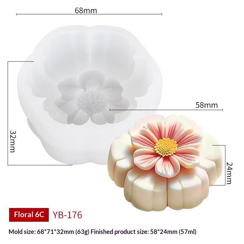 3D-Blumenform Blumen-Silikonformen Eis-Gebäck Backwerkzeug Gelee-Süßigkeitenformen Wiederverwendbare Schokoladen-Silikon-Seifenform Küche